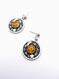 Silver Plated Earrings with Polymer Clay Inlay
