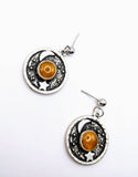 Silver Plated Earrings with Polymer Clay Inlay