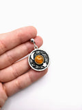 Silver Plated Earrings with Polymer Clay Inlay