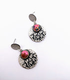 Silver Plated Earrings with Polymer Clay Inlay