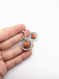 Silver Plated Earrings with Polymer Clay Inlay