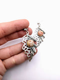 Silver Plated Earrings with Polymer Clay Inlay