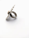 Silver Plated with Polymer Clay Inlay Statement Ring