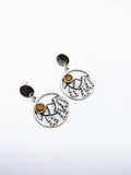 Silver Plated Earrings with Polymer Clay Inlay