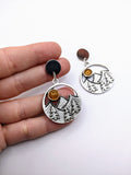 Silver Plated Earrings with Polymer Clay Inlay
