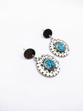 Silver Plated Earrings with Polymer Clay Inlay