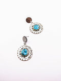 Silver Plated Earrings with Polymer Clay Inlay