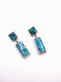 Silver Plated Earrings with Polymer Clay Inlay