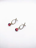 Silver Plated Earrings with Polymer Clay Inlay