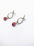 Silver Plated Earrings with Polymer Clay Inlay