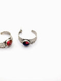 Silver Plated Earrings with Polymer Clay Inlay