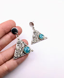 Silver Plated Earrings with Polymer Clay Inlay