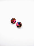 Silver Plated Stud Earrings with Polymer Clay Inlay