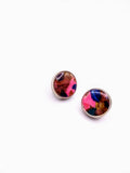 Silver Plated Stud Earrings with Polymer Clay Inlay
