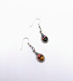 Silver Plated Earrings with Polymer Clay Inlay