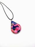 Silver Plated Polymer Clay Inlay Necklace