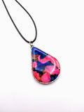 Silver Plated Polymer Clay Inlay Necklace