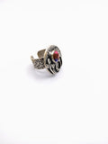 Silver Plated with Polymer Clay Gemstones Statement Ring
