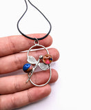 Silver Plated Polymer Clay Inlay Necklace