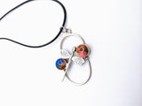 Silver Plated Polymer Clay Inlay Necklace