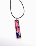 Silver Plated Polymer Clay Inlay Necklace