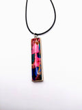 Silver Plated Polymer Clay Inlay Necklace