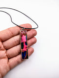 Silver Plated Polymer Clay Inlay Necklace