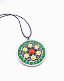 Silver Plated Polymer Clay Inlay Necklace