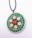Silver Plated Polymer Clay Inlay Necklace