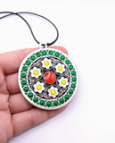 Silver Plated Polymer Clay Inlay Necklace