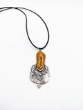 Silver Plated Polymer Clay Inlay Necklace