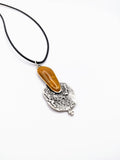 Silver Plated Polymer Clay Inlay Necklace
