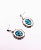 Silver Plated Earrings with Polymer Clay Inlay