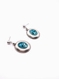 Silver Plated Earrings with Polymer Clay Inlay