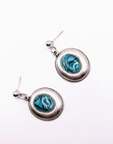 Silver Plated Earrings with Polymer Clay Inlay