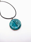 Silver Plated Polymer Clay Inlay Necklace