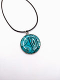 Silver Plated Polymer Clay Inlay Necklace