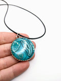 Silver Plated Polymer Clay Inlay Necklace