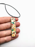 Silver Plated Polymer Clay Inlay Necklace