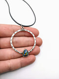 Silver Plated Polymer Clay Inlay Necklace