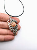 Silver Plated Polymer Clay Inlay Necklace