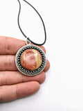 Silver Plated Polymer Clay Inlay Necklace