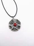 Silver Plated Polymer Clay Inlay Necklace