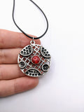 Silver Plated Polymer Clay Inlay Necklace