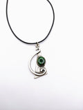 Silver Plated Polymer Clay Inlay Necklace