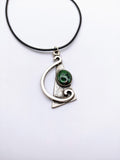Silver Plated Polymer Clay Inlay Necklace