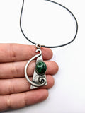 Silver Plated Polymer Clay Inlay Necklace
