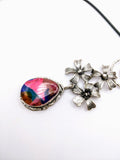 Silver Plated Polymer Clay Inlay Necklace