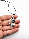 Silver Plated Polymer Clay Inlay Necklace