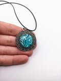 Silver Plated Polymer Clay Inlay Necklace